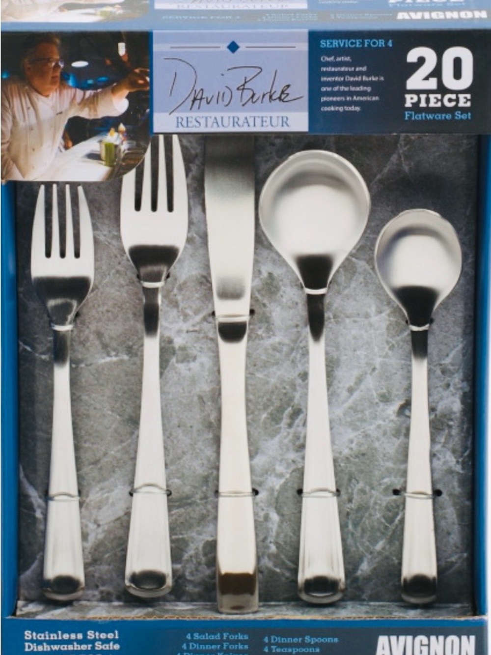 Avignon 20-Piece Stainless Steel Flatware Set - Silver